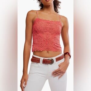 Intimately Love and Lace Cami NWOT high risk red